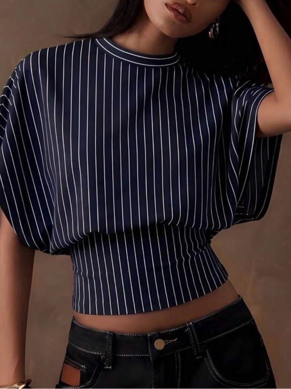 Striped batwing women’s top